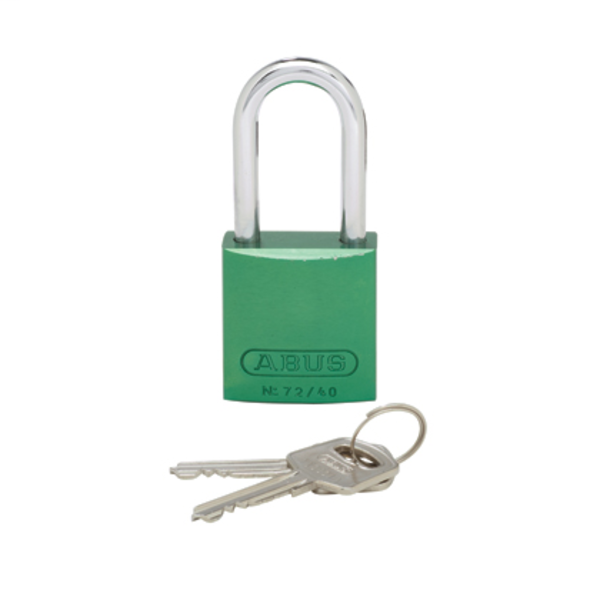 Panduit Aluminum Body Padlock, Long Shackle, Gre PSL-7GR-LS